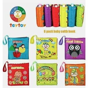 "teytoy My First Soft Book 6 PCS Nontoxic Fabric Baby Cloth Books Early Toys ...